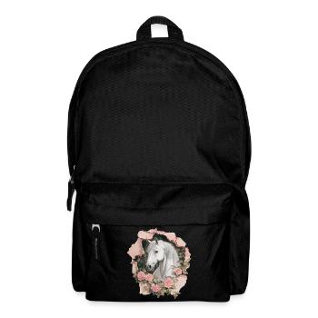 Cheval aux roses - Sac à dos - noir - Devant