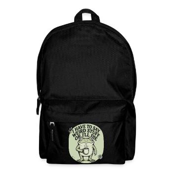 Coffee Frog Saying Image - Backpack - black - Front