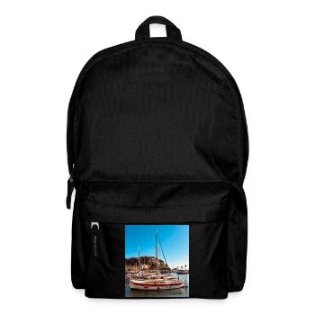 Sailboats in the blue sky harbor - Backpack - black - Front