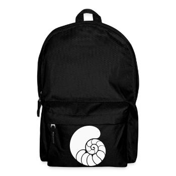 Dessin de coquillage en spirale de mer - Sac à dos - noir - Devant