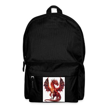 Feuerroter Drachen-Aquarell - Rucksack - Schwarz - Vorne