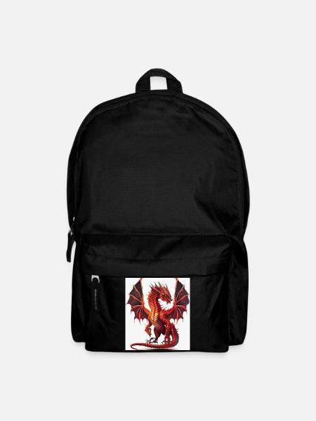 Feuerroter Drachen-Aquarell - Rucksack - Schwarz