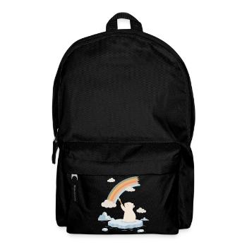 Polar bear paints a rainbow - Backpack - black - Front