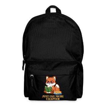 Lesender Fuchs und Bücherstapel one more chapter - Rucksack - Schwarz - Vorne