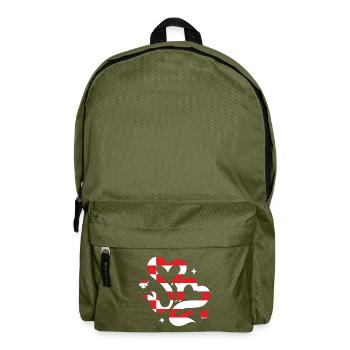 Bremen Flagge Bremer Fahne Herz - Rucksack - Olivgrün - Vorne