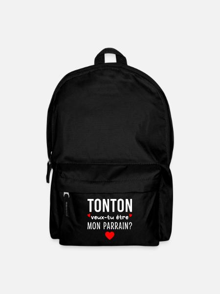 Tonton Veux-tu être Mon Parrain Futur Parrain - Sac à dos - noir