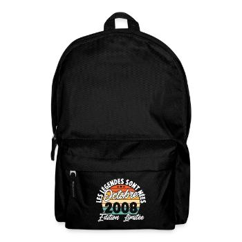 Cadeau Les légendes sont nées en Octobre 2008 - Sac à dos - noir - Devant