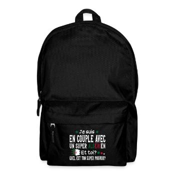 Algérie Couple Femme Algérien Cadeau Super Pouvoir - Sac à dos - noir - Devant