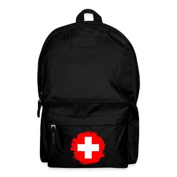 Switzerland Flag Vintage Cross Distressed Look Swiss - Backpack - black - Front