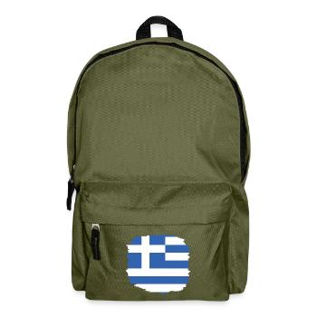 Griechenland Flagge Hellas Athen Griechische Fahne - Rucksack - Olivgrün - Vorne