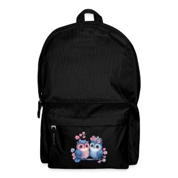 Eule Valentinstag Herz Liebe Geschenkidee - Rucksack - Schwarz - Vorne