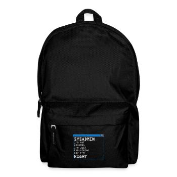 Administrateur système Administrateur programmeur informatique - Sac à dos - noir - Devant