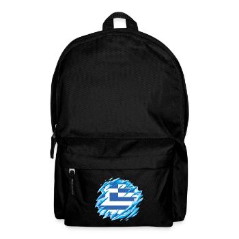 Greece Flag Hellas Athens Greek Flag - Backpack - black - Front