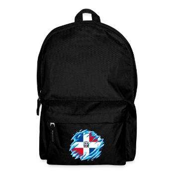 Dominikanische Republik Flagge Dom Rep Fahne Reise - Rucksack - Schwarz - Vorne