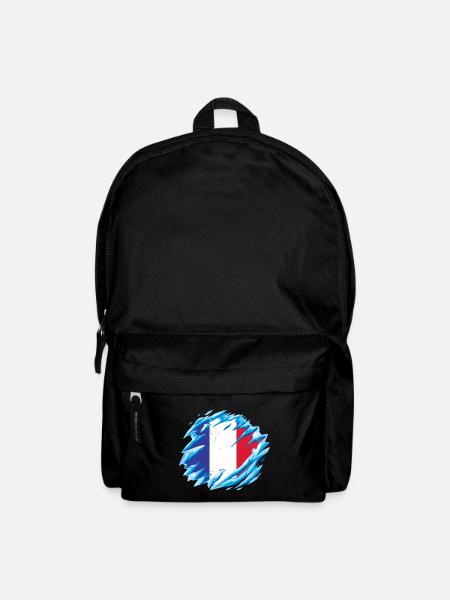 Drapeau de la France Look en détresse Drapeau français - Sac à dos - noir
