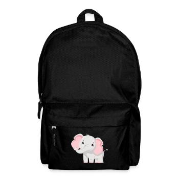 Elephant Family Mother Baby T-Shirt - Backpack - black - Front