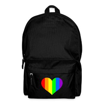 Regenbogen Herz - Rucksack - Schwarz - Vorne