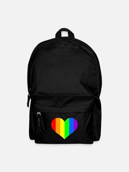 Regenbogen Herz - Rucksack - Schwarz