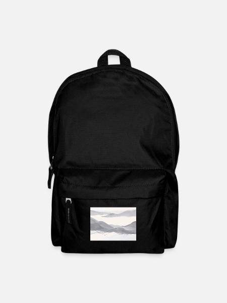 Warm Grey Abstract Landscape - Backpack - black
