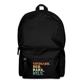 BGS Hund Papa Spruch Retro Lustig - Rucksack - Schwarz - Vorne