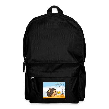 Cute walking hedgehog - Backpack - black - Front