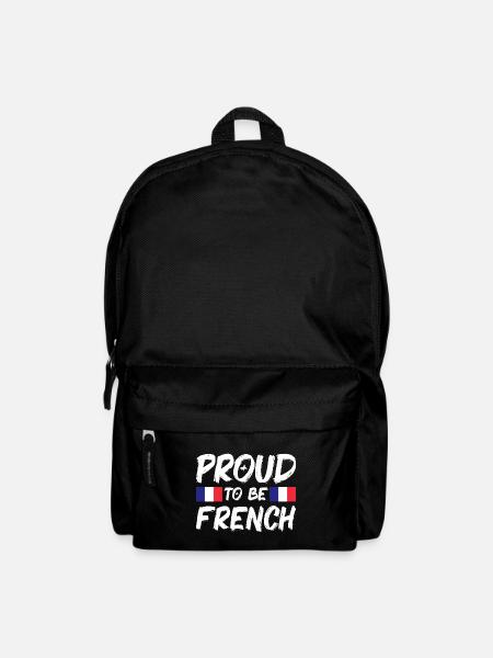 France Flag Distressed Look French Flag - Backpack - black
