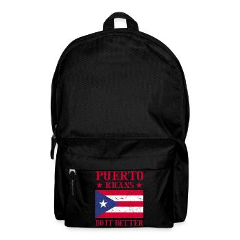 Puerto Rico Flagge | Puerto Ricaner Geschenkideen - Rucksack - Schwarz - Vorne