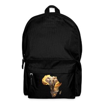 Afrique Carte Continent Contour Éléphant Soleil - Sac à dos - noir - Devant