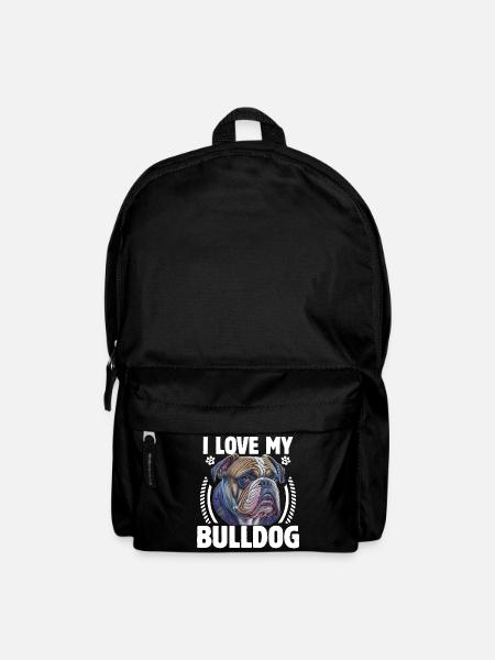 I Love My English Bulldog - Backpack - black