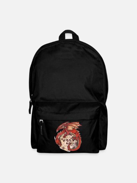 Drache Dragon mit D20 Würfel Dice Rollplay game - Rucksack - Schwarz