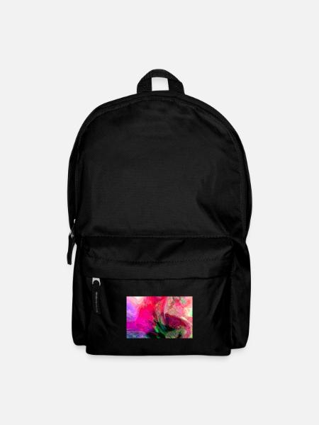 Fluid colors mix pink and green - Backpack - black