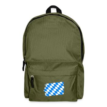 Bayern Flagge Used Look Bayerische Fahne Vintage - Rucksack - Olivgrün - Vorne