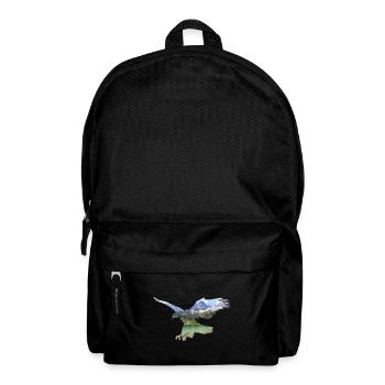 Eagle lake mountain mountains fly clouds shirt - Backpack - black - Front