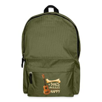 Dogs Ukuleles Happy - Backpack - olive green - Front