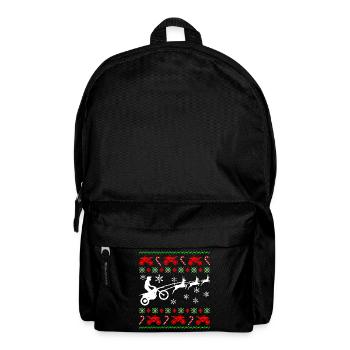 Deer Ugly Christmas Biker Motorcycle Motocross - Backpack - black - Front