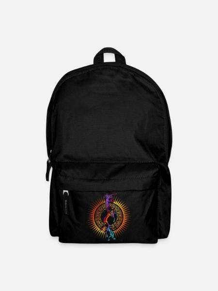 Kokopelli Musician Acrobats Mandala Sun 1 - Rucksack - Schwarz