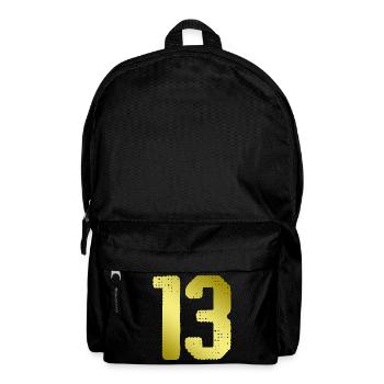 13 Zahl Trikot - Rucksack - Schwarz - Vorne