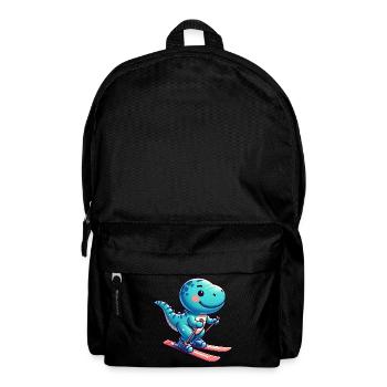 Mignon T-Rex dinosaure et skieur - drôle - Sac à dos - noir - Devant