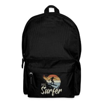 Foil Surfer - Welle - Surfer - Geschenk - Rucksack - Schwarz - Vorne