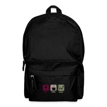 Golden Retriever Goldie Wine Coffee Saying Funny - Backpack - black - Front