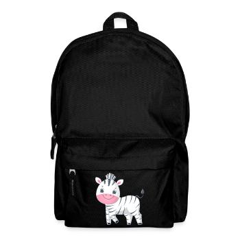 Zebra Familie Mama Baby T-Shirt - Rucksack - Schwarz - Vorne