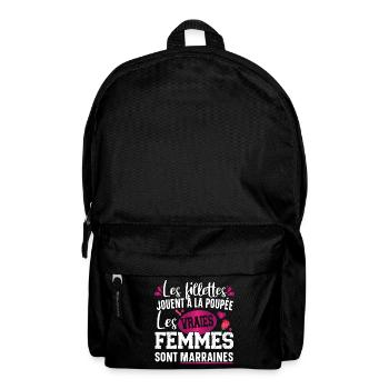 Marraine Filleul Filleul Femme Cadeau Fillette - Sac à dos - noir - Devant