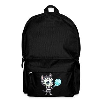 Zebra spielt Tennis und Badminton, Sportliches Tie - Rucksack - Schwarz - Vorne