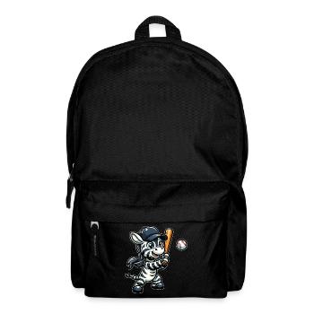 Joueur de baseball zèbre - rayures, vitesse - Sac à dos - noir - Devant