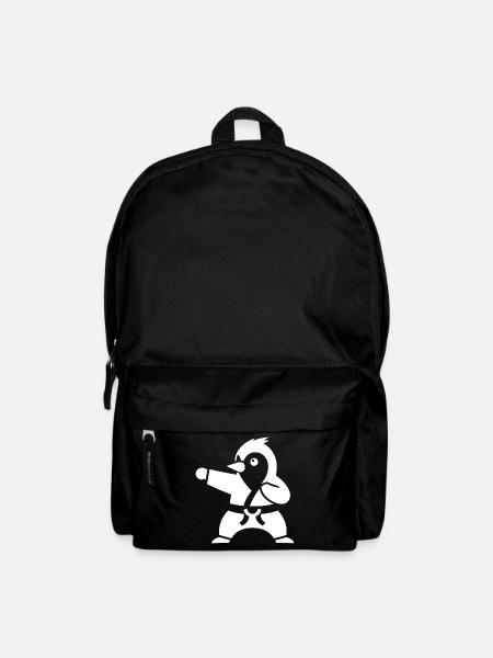 Pingouin Karaté Arts Martiaux Arts Martiaux Silhouette - Sac à dos - noir