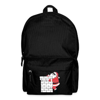 Weihnachtsmann Silhouette Minimalistischer Stil - Rucksack - Schwarz - Vorne