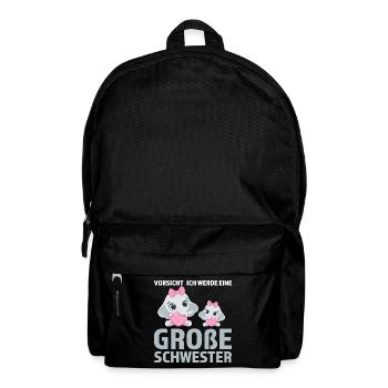 Große Schwester Elefant Geschwister Geschenk - Rucksack - Schwarz - Vorne