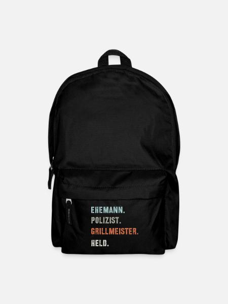 Polizist Grillen Grillmeister Ehemann Held - Rucksack - Schwarz