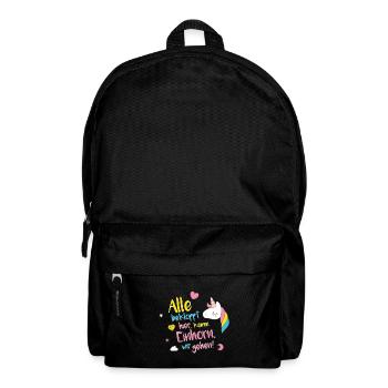 Einhorn - Komm wir gehen - Rucksack - Schwarz - Vorne