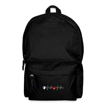 France Germany heartbeat flag heart - Backpack - black - Front